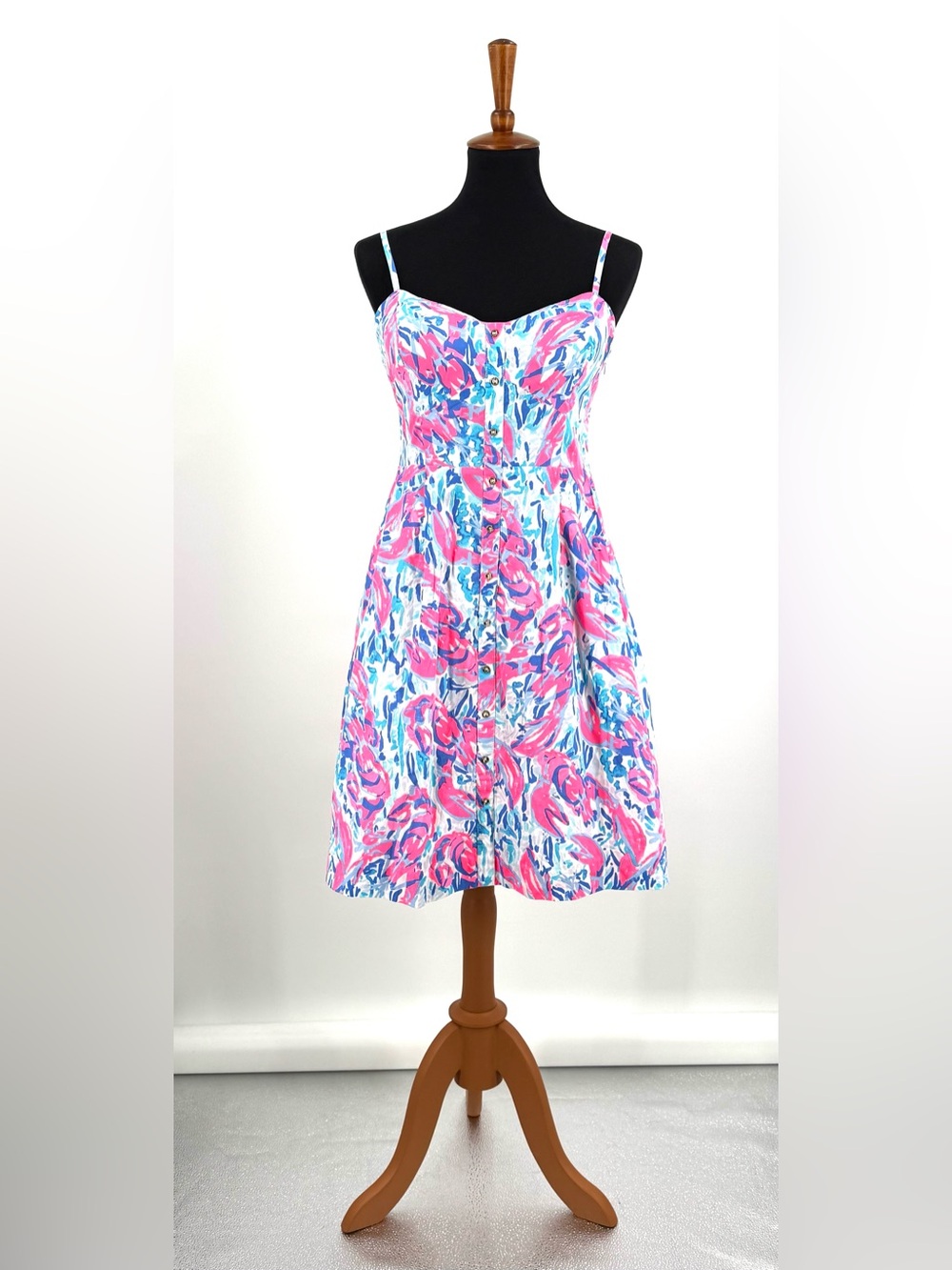 Lilly Pulitzer Easton Multicolored Abstract Lobster Print Dress Size 8